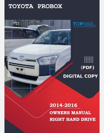 toyota probox 2014-2016 owners manual